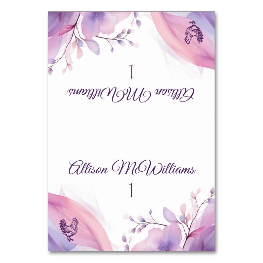 Waterverf Kersenbloesems-Pluimvee Icon-Wedding- Kaart (Voorkant)