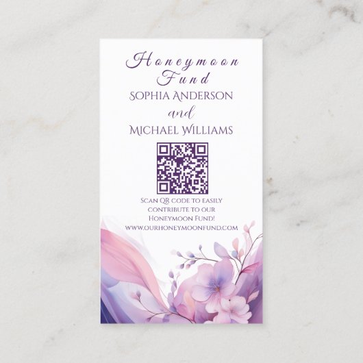 Waterverf Kersenbloesems - Registry-Honeymoon Visitekaartje (Achterkant)