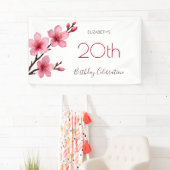 Waterverf Kersenbloesems Roze Wit Spandoek (Insitu)