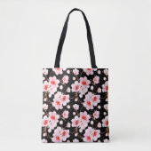 Waterverf Kersenbloesems Roze Zwart Tote Bag (Voorkant)