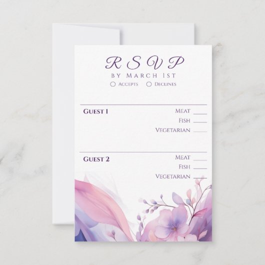 Waterverf Kersenbloesems-RSVP-Wedding- RSVP Kaartje (Achterkant)