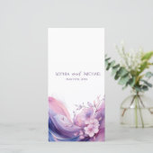 Waterverf Kersenbloesems - Trouwprogramma- (Staand voorkant)