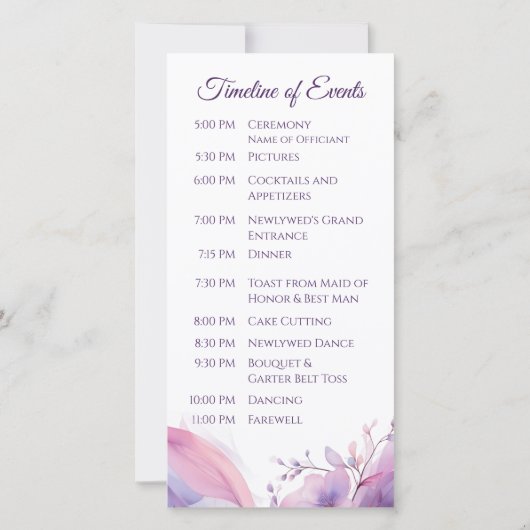 Waterverf Kersenbloesems - Trouwprogramma- (Achterkant)