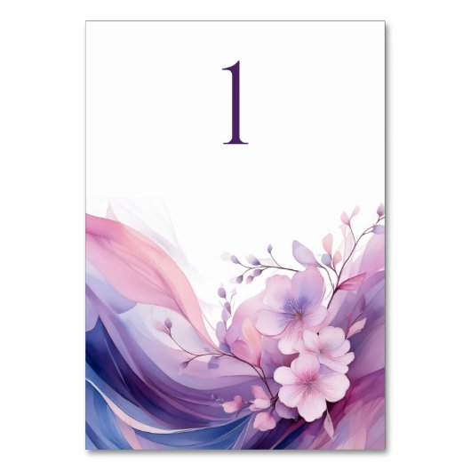 Waterverf Kersenbloesems-Trouwtafel Kaart (Voorkant)