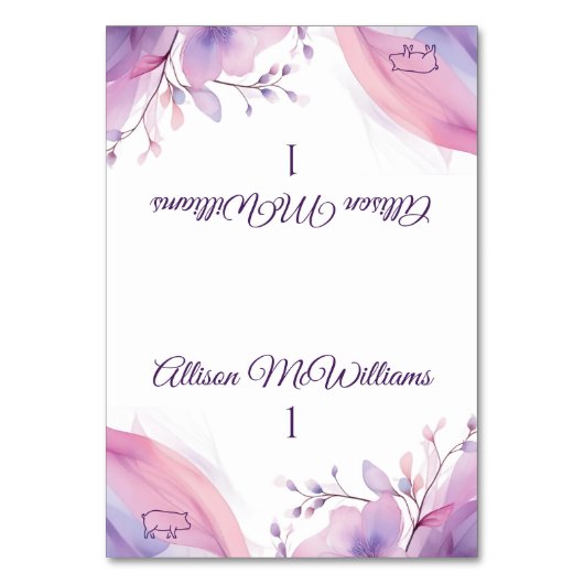 Waterverf Kersenbloesems-Varkensicoon-Wedding- Kaart (Voorkant)