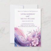 Waterverf Kersenbloesems-Wedding Kaart (Voorkant)