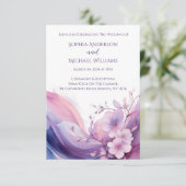 Waterverf Kersenbloesems-Wedding Kaart (Staand voorkant)