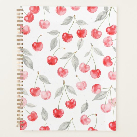 Waterverf kersenfruit Patroon Planner (Voorkant)