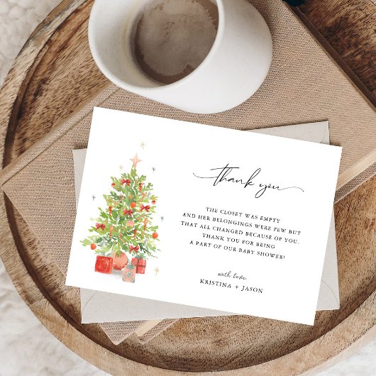 Waterverf Kerst Baby shower Dank u kaarten