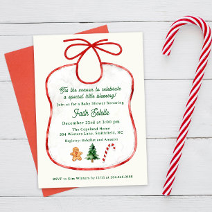 Waterverf Kerst Baby Shower Slab Invitatie Kaart
