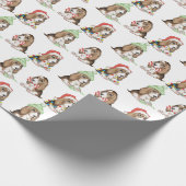 Waterverf Kerst Basset Hound Cadeaupapier (Hoek)
