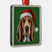 Waterverf Kerst Basset Hound Ornament (Rechts)