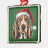 Waterverf Kerst Basset Hound Ornament (Links)
