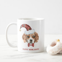 Waterverf Kerst Beagle Santa Happy Howlidays Koffiemok