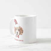 Waterverf Kerst Beagle Santa Happy Howlidays Koffiemok (Voorkant links)