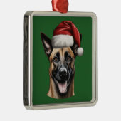 Waterverf Kerst Belgisch Malinois Ornament (Rechts)