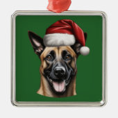 Waterverf Kerst Belgisch Malinois Ornament (Voorkant)