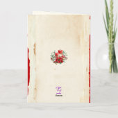 Waterverf Kerst Berry Greenery Red Poinsettia Feestdagen Kaart (Achterkant)