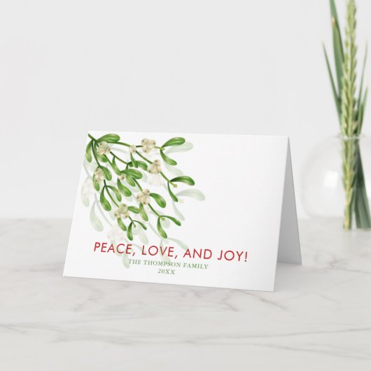 Waterverf Kerst bes takken Groene beplanting  Feestdagen Kaart (Voorkant)