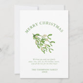 Waterverf Kerst bessen takken Groen Feestdagenkaart (Voorkant)