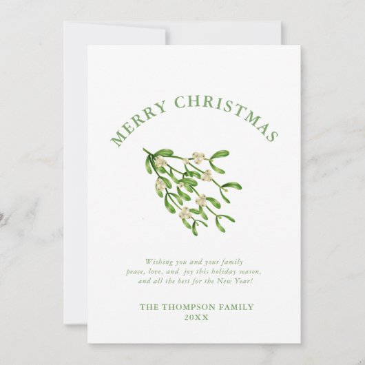 Waterverf Kerst bessen takken Groen Feestdagenkaart (Voorkant)