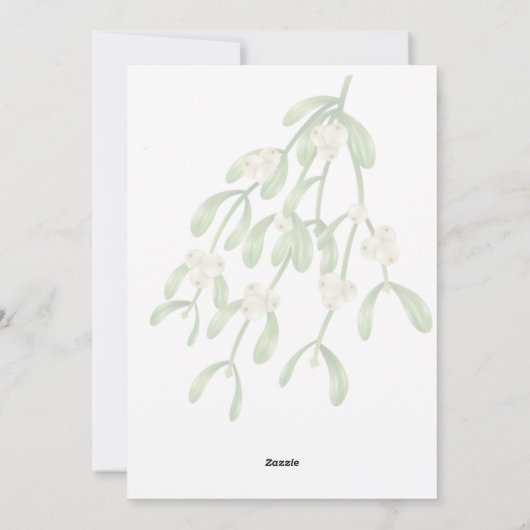 Waterverf Kerst bessen takken Groen Feestdagenkaart (Achterkant)