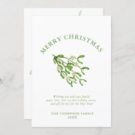 Waterverf Kerst bessen takken Groen Feestdagenkaart