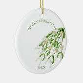 Waterverf Kerst bessen takken Groen Keramisch Ornament (Rechts)