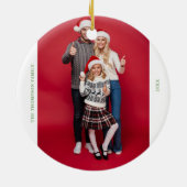 Waterverf Kerst bessen takken Groen Keramisch Ornament (Achterkant)