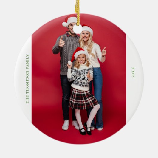 Waterverf Kerst bessen takken Groen Keramisch Ornament (Achterkant)