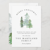 Waterverf kerst bij Merry Feestdagenkaart (Voorkant / Achterkant)