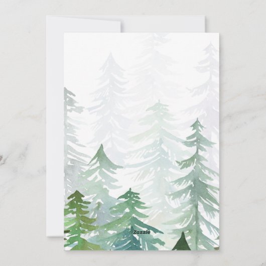 Waterverf kerst bij Merry Feestdagenkaart (Achterkant)