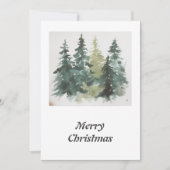 Waterverf kerst bij Merry Feestdagenkaart (Voorkant)