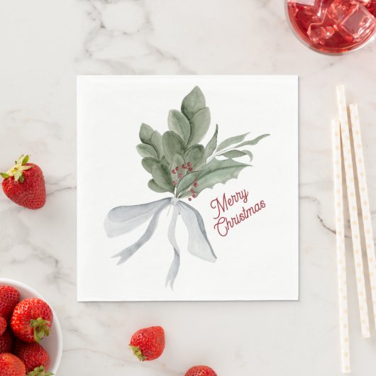 Waterverf kerst bladeren servet (Insitu)