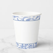 Waterverf Kerst Blauw Chinoiserie Bow Rendier Papieren Bekers (Achterkant)