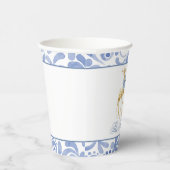 Waterverf Kerst Blauw Chinoiserie Bow Rendier Papieren Bekers (Rechts)