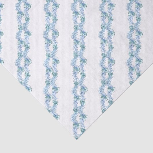 Waterverf Kerst Blauw Tinsel Tissuepapier (Detail)