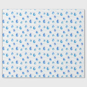 Waterverf Kerst Blauwe String Lights Cadeaupapier (Vlak)