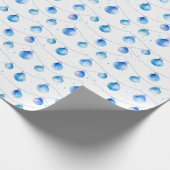 Waterverf Kerst Blauwe String Lights Cadeaupapier (Hoek)