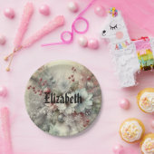  Waterverf Kerst Bloemen en Ornamenten Papieren Bordje (Feest)