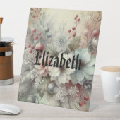  Waterverf Kerst Bloemen en Ornamenten Reclamebord Met Voetstuk (Insitu)