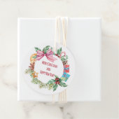 Waterverf Kerst Bloemen krans | FEESTDAGEN Bedankjes Labels (In situ)