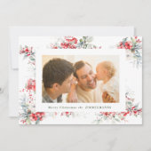 waterverf Kerst Botanisch lijst Feestdagenkaart (Voorkant)