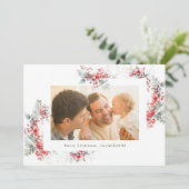 waterverf Kerst Botanisch lijst Feestdagenkaart (Staand voorkant)