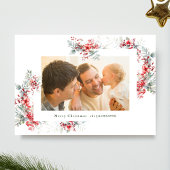 waterverf Kerst Botanisch lijst Feestdagenkaart