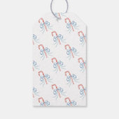 Waterverf Kerst Bow Candy Cane Cadeaulabel (Achterkant)