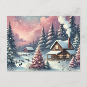 Waterverf kerst Briefkaart