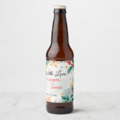 Waterverf Kerst bruiloft bierflesetiketten Bier Etiket (Voorkant)