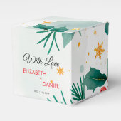 Waterverf Kerst bruiloft Holly gunstboxen Bedankdoosjes (Voorkant Zijde)