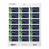 Waterverf Kerst Cactus Mailing Adresetiketten Etiket (Full Sheet)